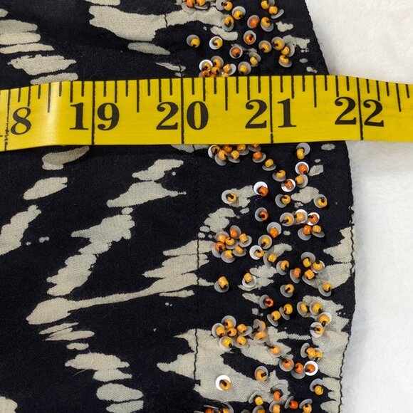 Soft Surroundings Akira Long Tunic Womens M Boho Chic Beaded Sequin Ikat Batik - Picture 8 of 9